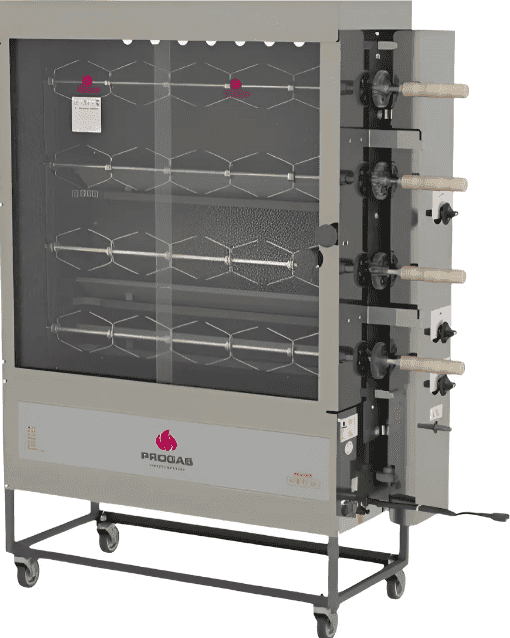 Maquinas de assar frango giratória com espeto.