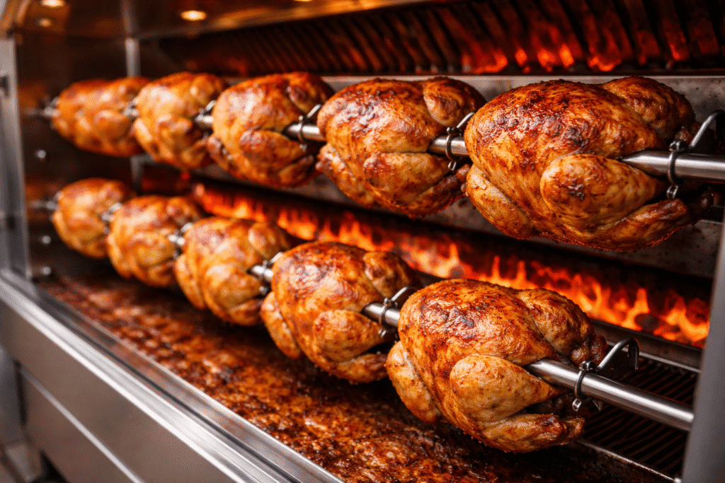 lucro do frango assado em rotisserie profissional